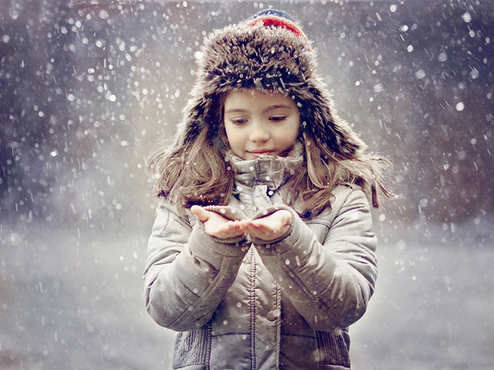 Child and snow