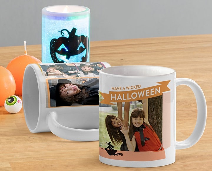 Halloween mugs with embellishments