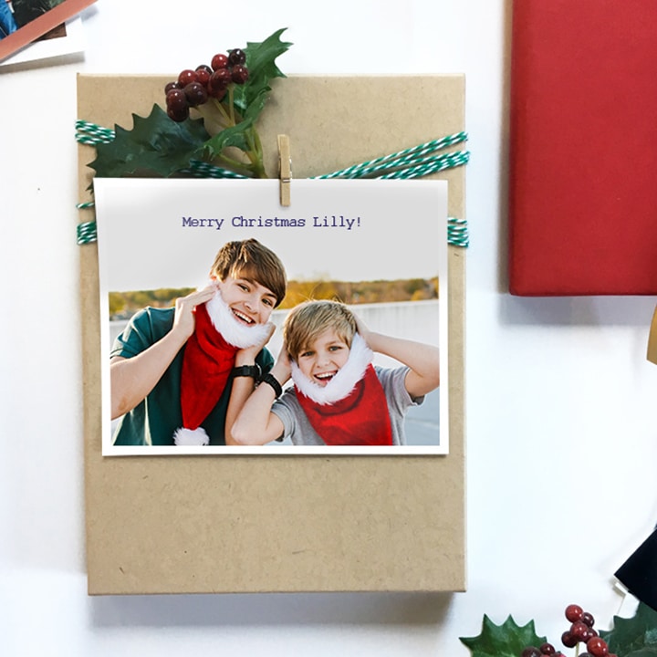 Fun Christmas gift tags made with collage photos 