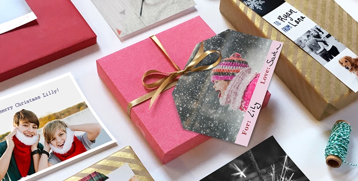 Create holiday gift tags with photos