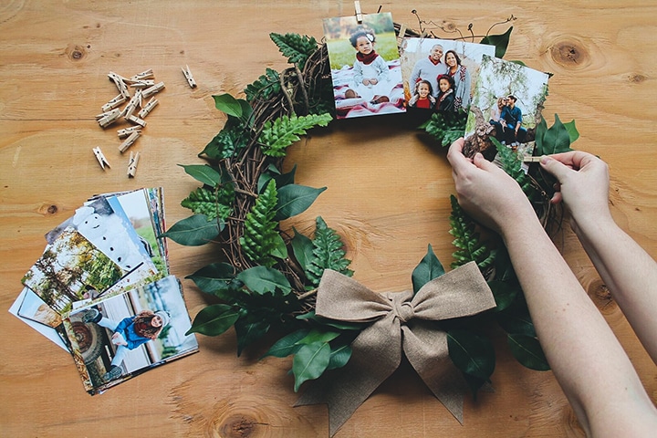 DIY Festive Photo Prints Wreath