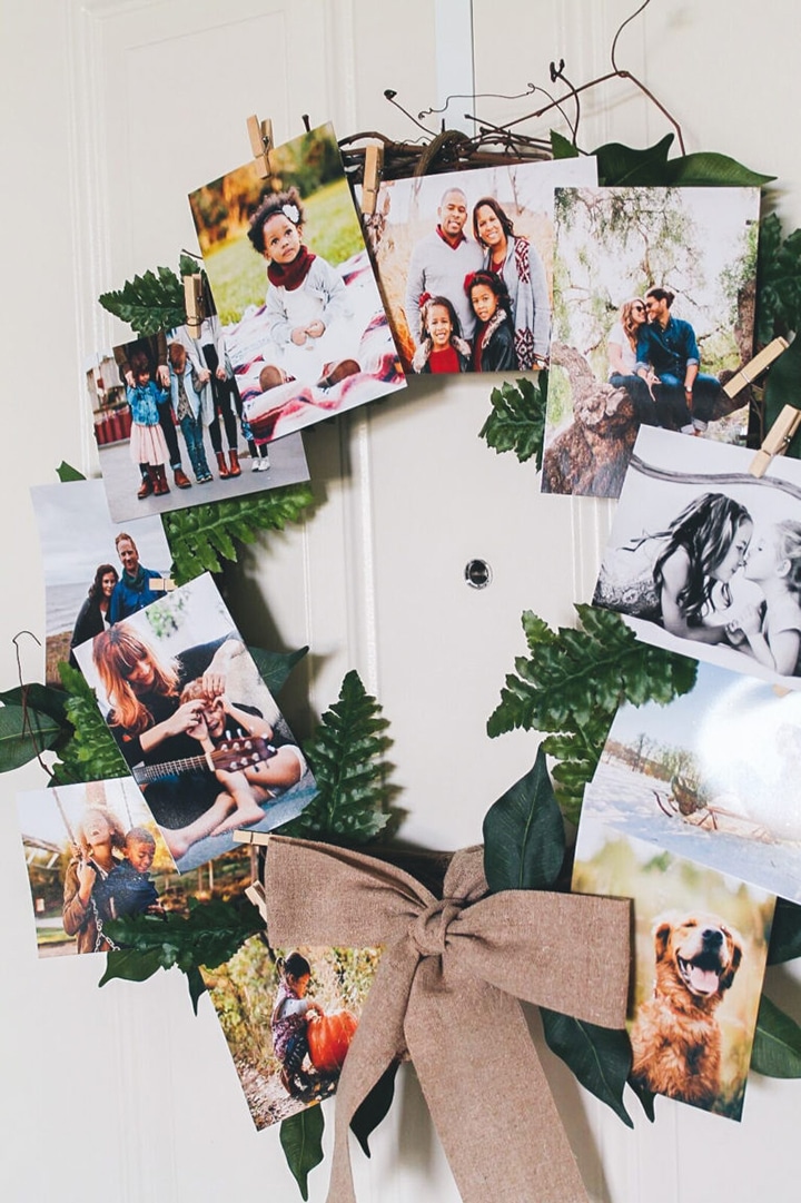 DIY Festive Photo Prints Wreath