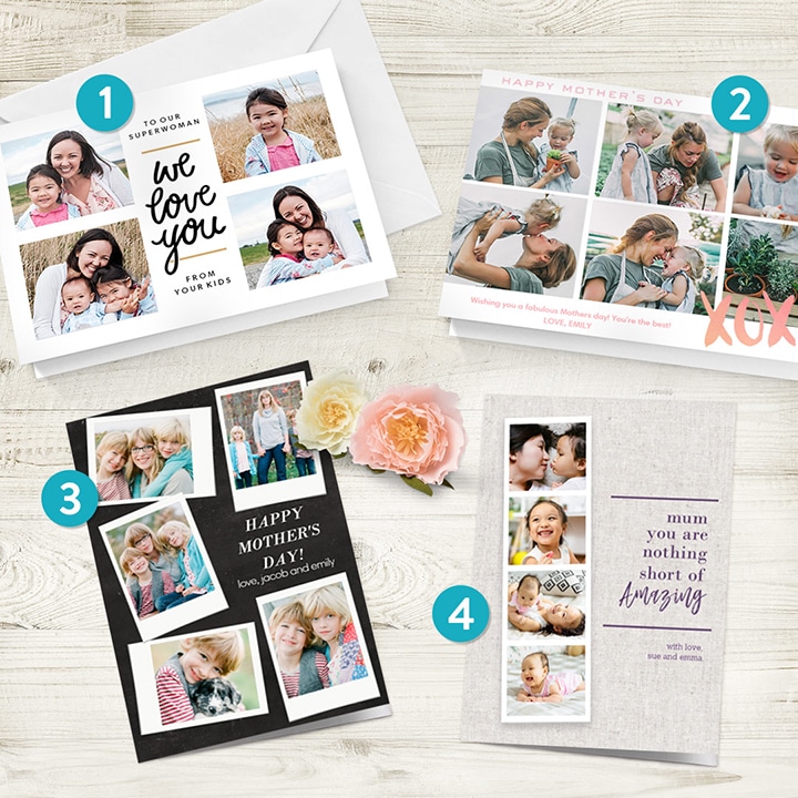 Personalised Mother's Day Cards - collage designs Personalised Mother's Day Cards