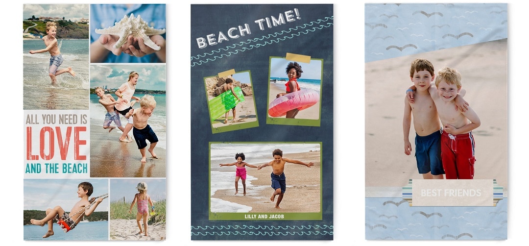Personalised photo collage beach towels hotsell