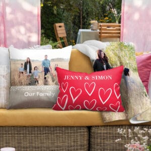 snuggle up outside with custom cushions and blankets