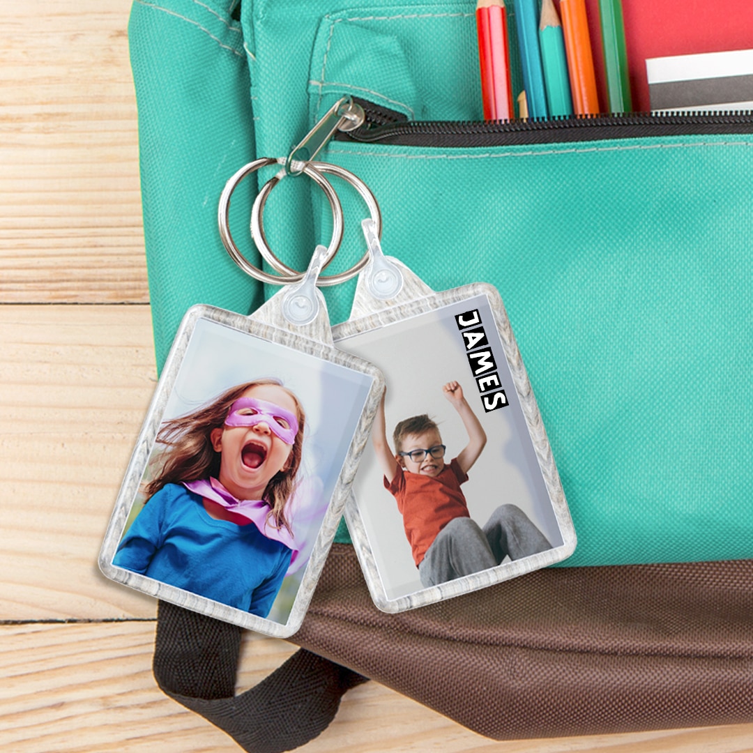 Personalise their school bags with a custom keyring - bag tag