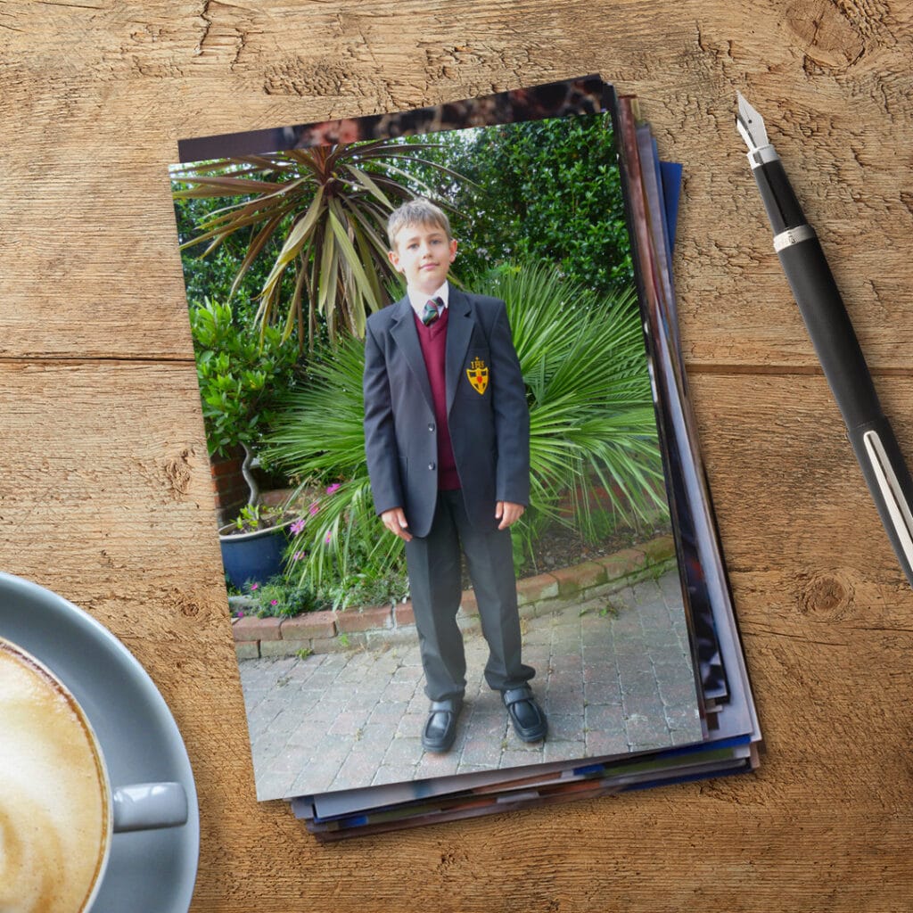 Create multiple prints of your child looking adorable in their new school clothes on the first day of school.