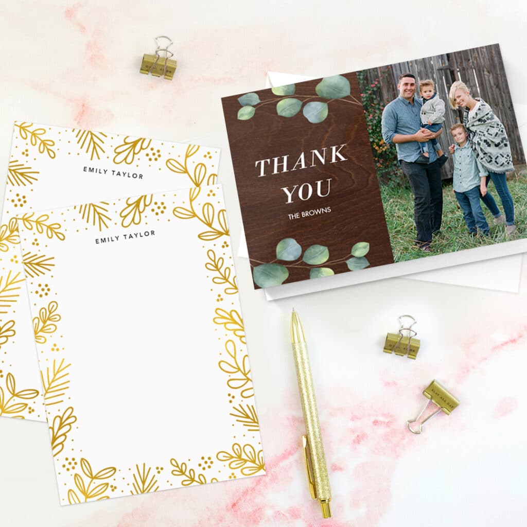 thank you cards customized with photos on Snapfish