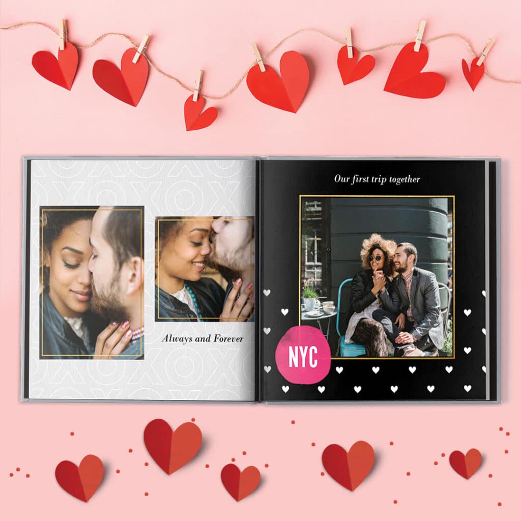 12x12" Square Hardcover Photo Book "Love struck"