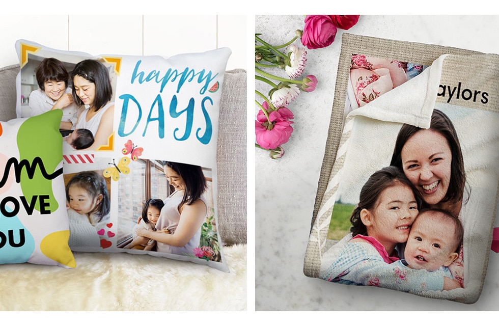 Mother's Day customized pillows and blankets