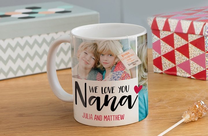 Grandma mug on a table