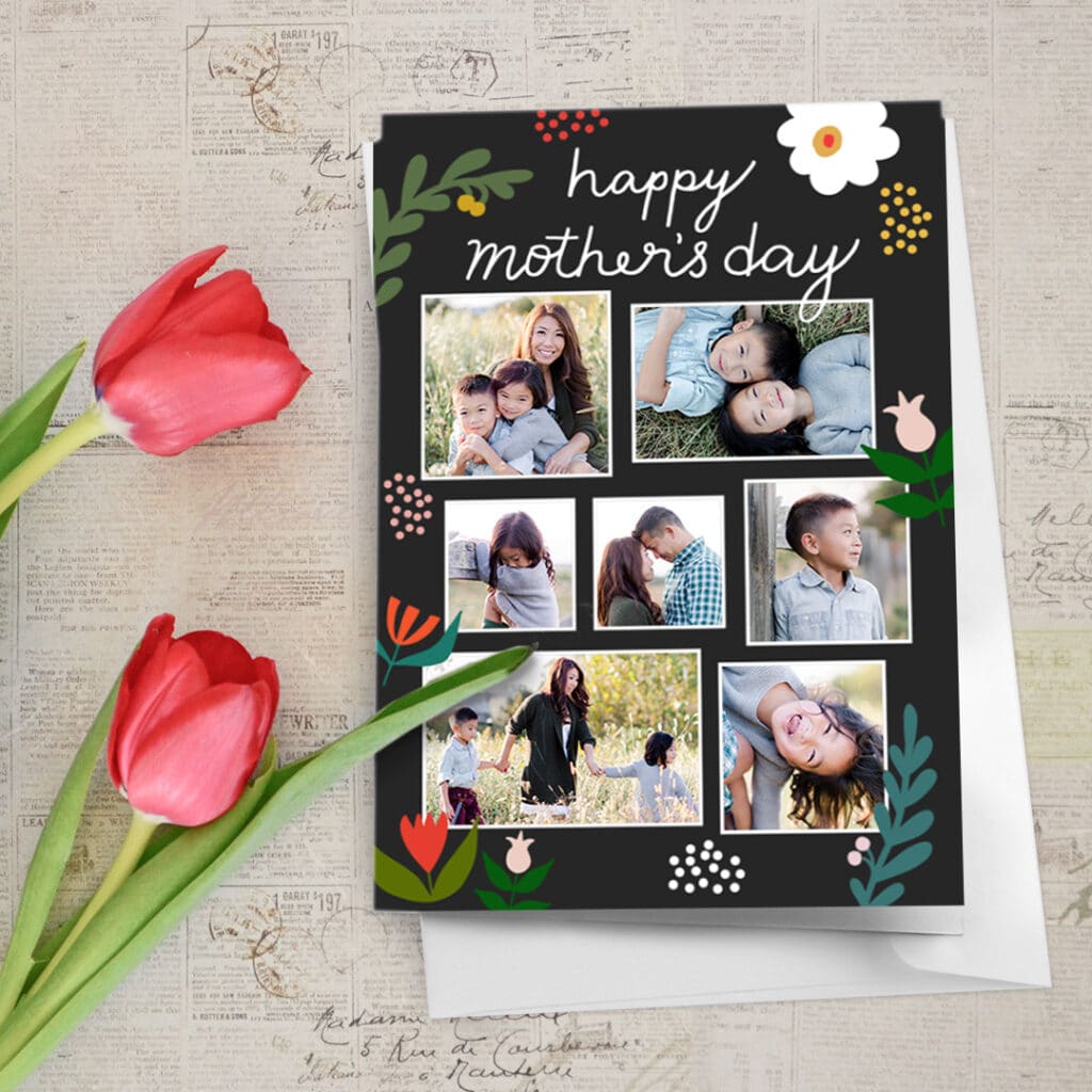 If you have many photos you love of Mom, our Polaroid Collage is the perfect Mother's Day card.