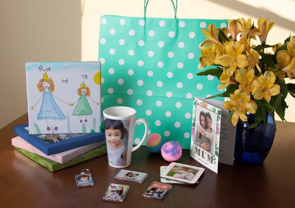 Variety of gifts on a table