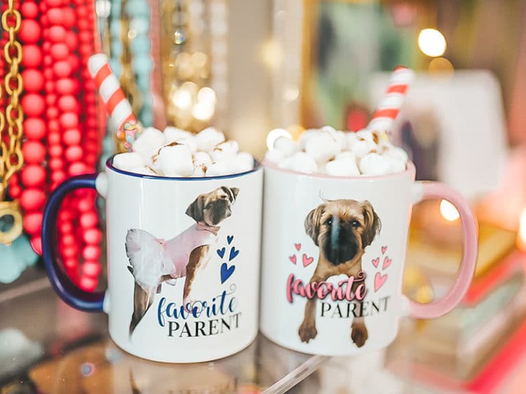 Mugs with photos of dogs on them