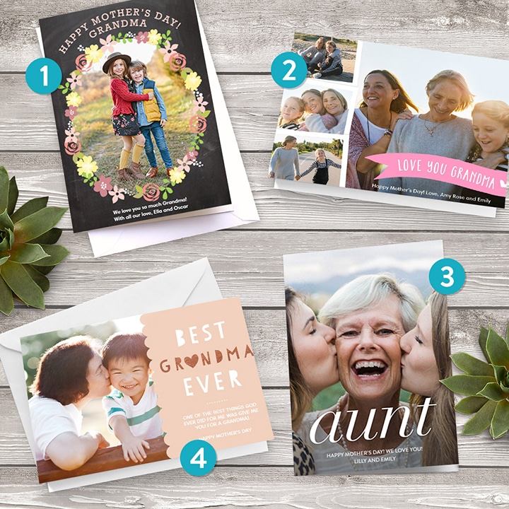 Variety of Mother's Day cards on a table