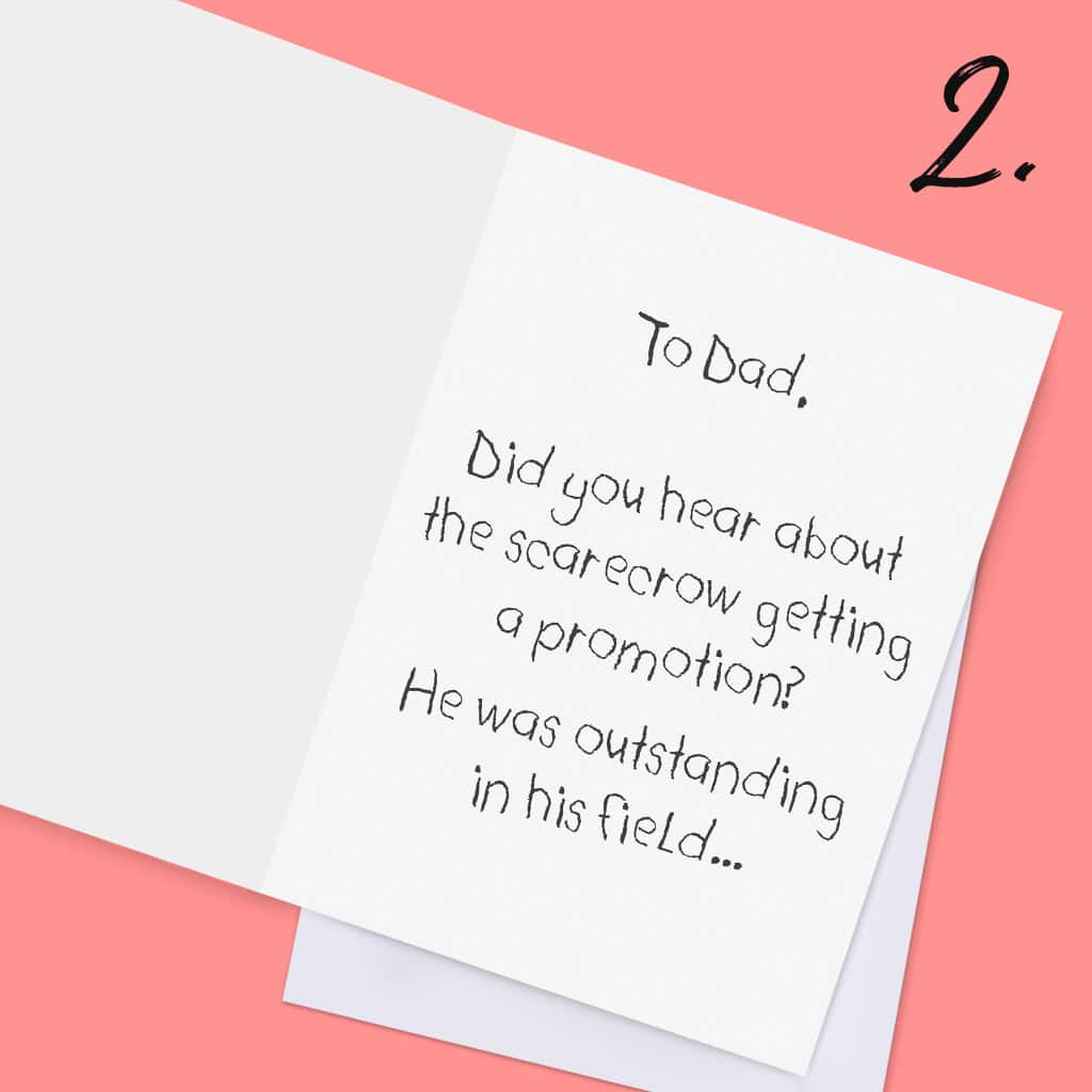 Father's Day card on pink background