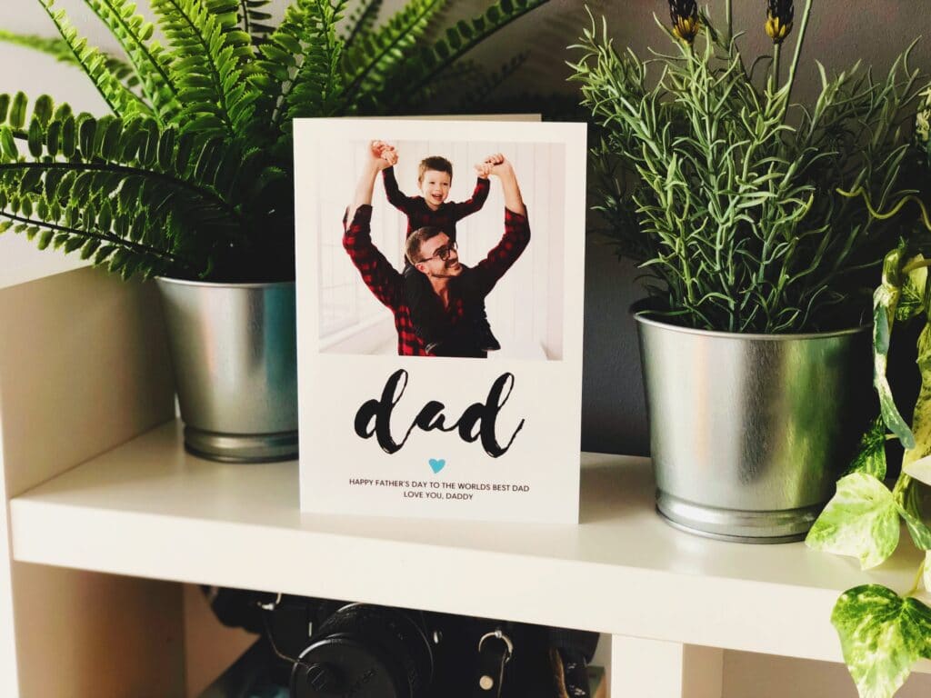 Father's Day card with photo on cover