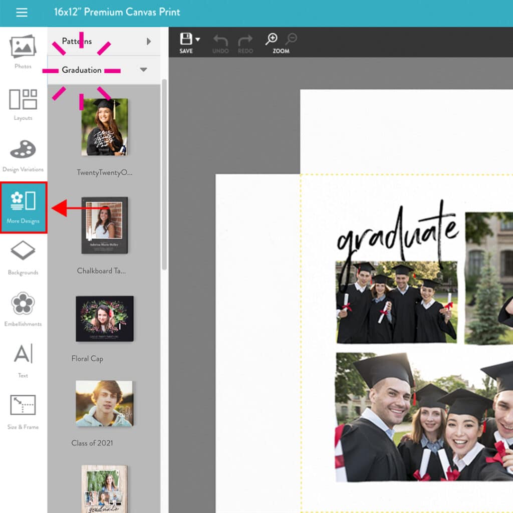 Image showing you you embellish graduation gifts in the Snapfish builder with clip art