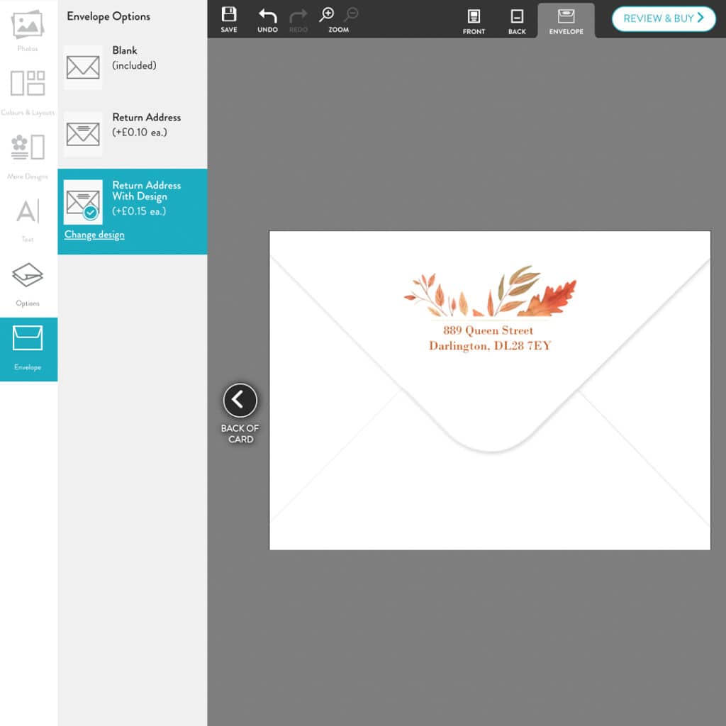 Pre-Printed RSVP Envelope Printing Option With Snapfish cards