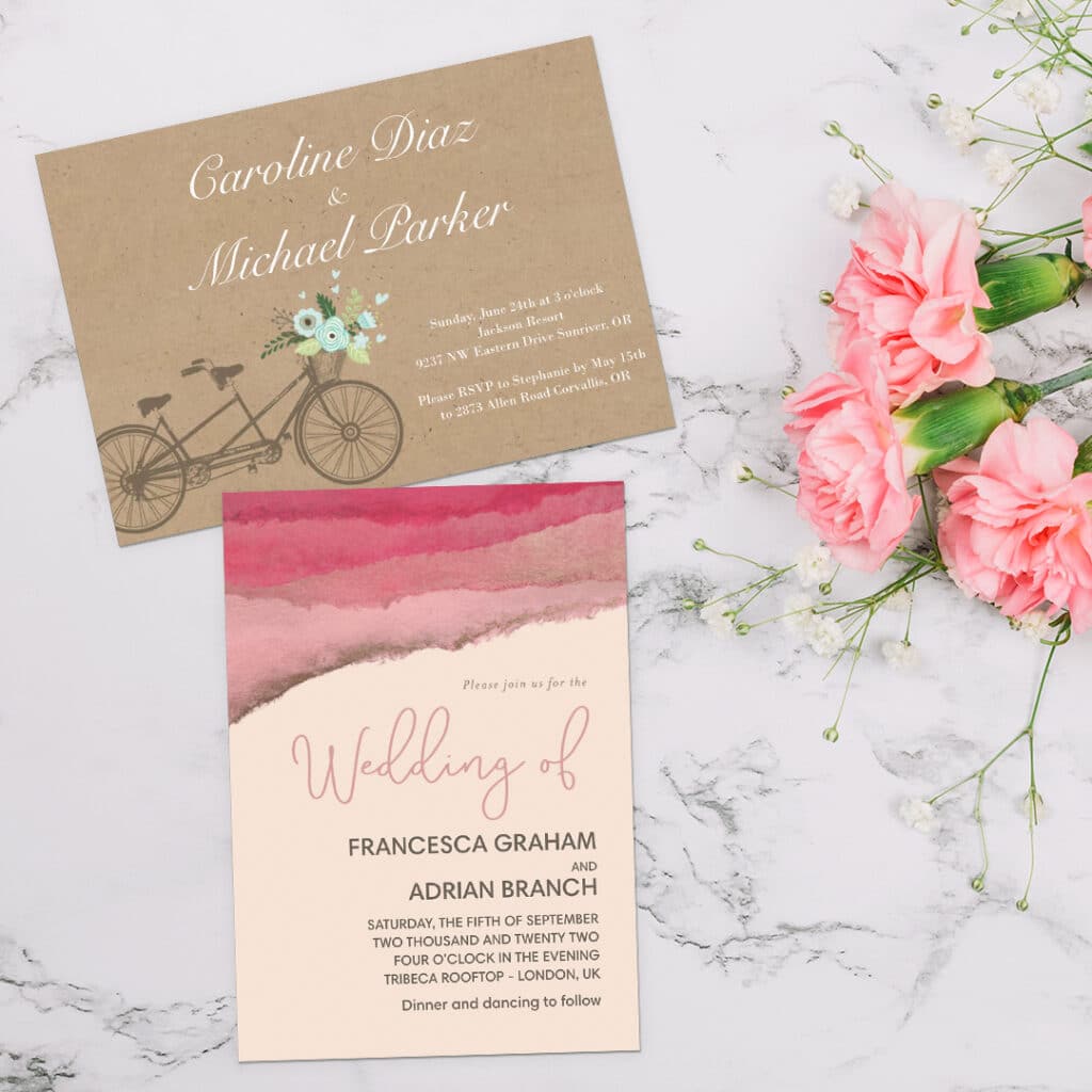 Create matching Wedding Invitations Using Snapfish Online Card Builder