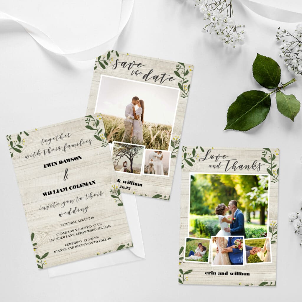Customise Wedding Save The Date Announcement Cards With Photos