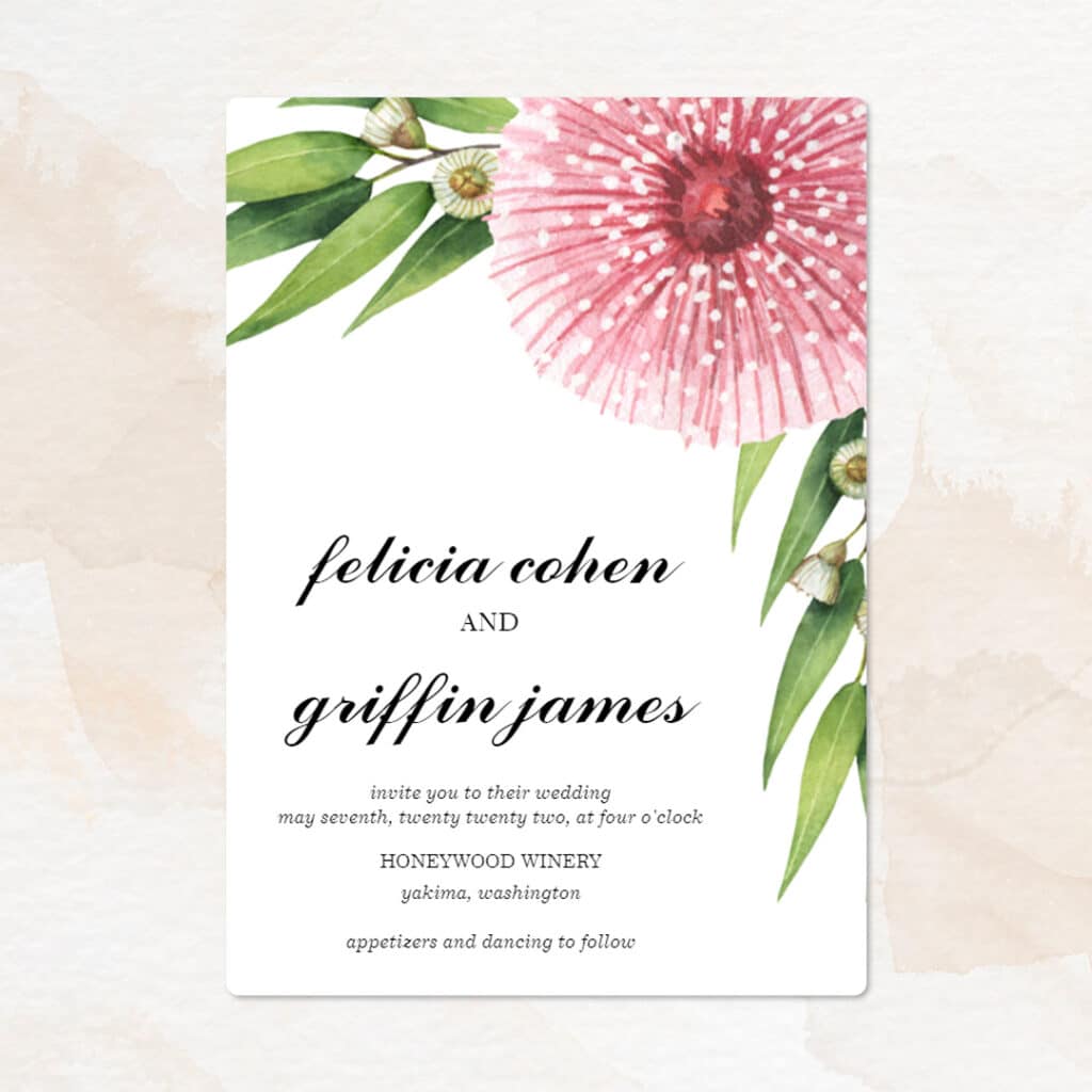 Blooming Love Wedding Invitation design