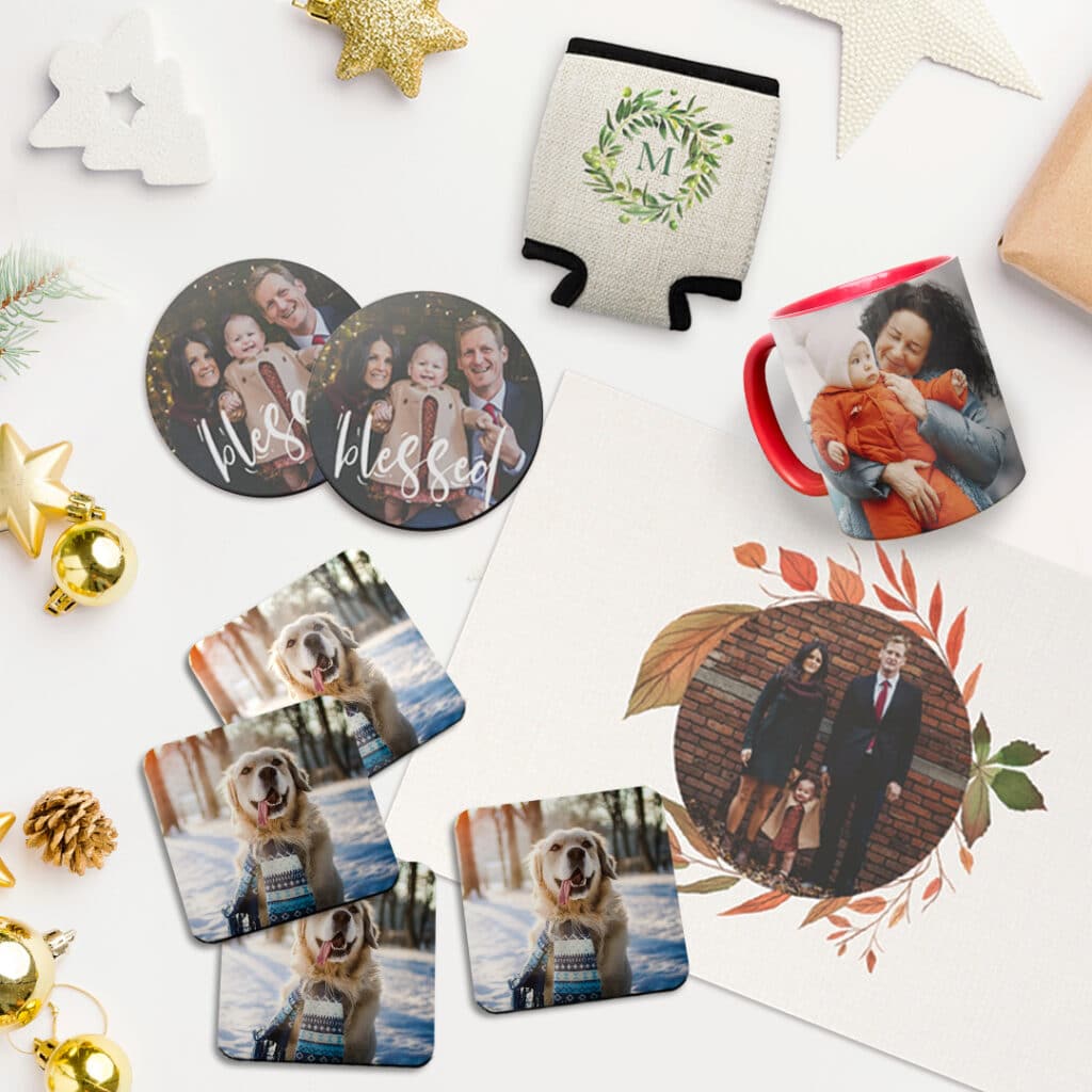 Create custom home decor with photos and text - and bring holiday to your home