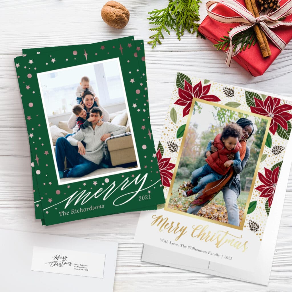 Customize Christmas gifts and cards this holiday with photos + text using easy Snapfish design tools