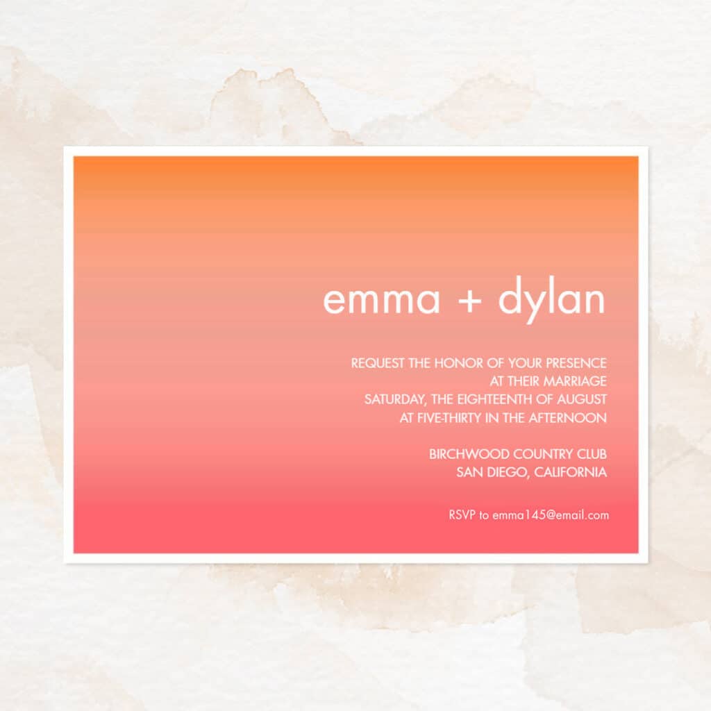 Ombre Brights Wedding Invitation design