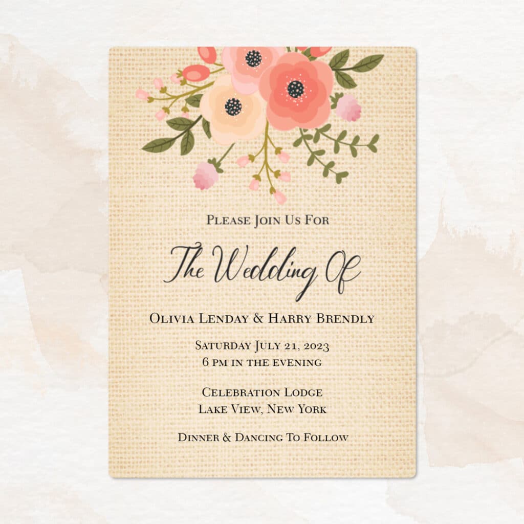 Wedding Blossom Wedding Invitation design