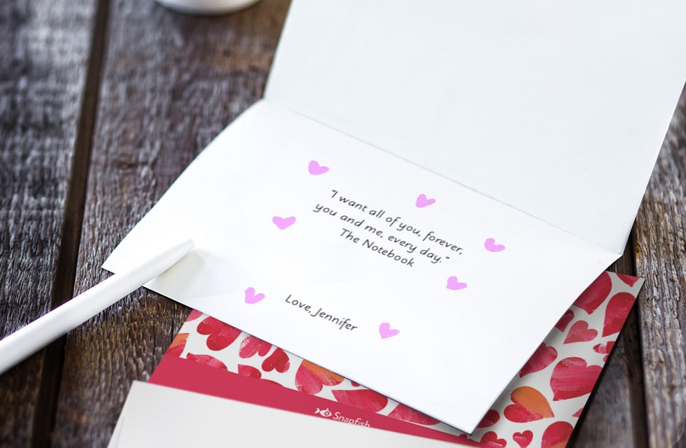 It's easy to personalize Valentines Day card messages with Snapfish