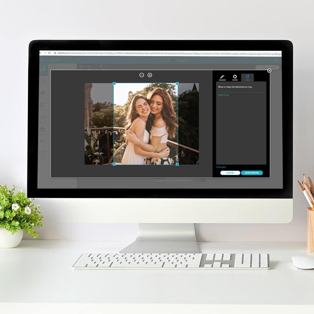 crop photo edit on Snapfish online builder