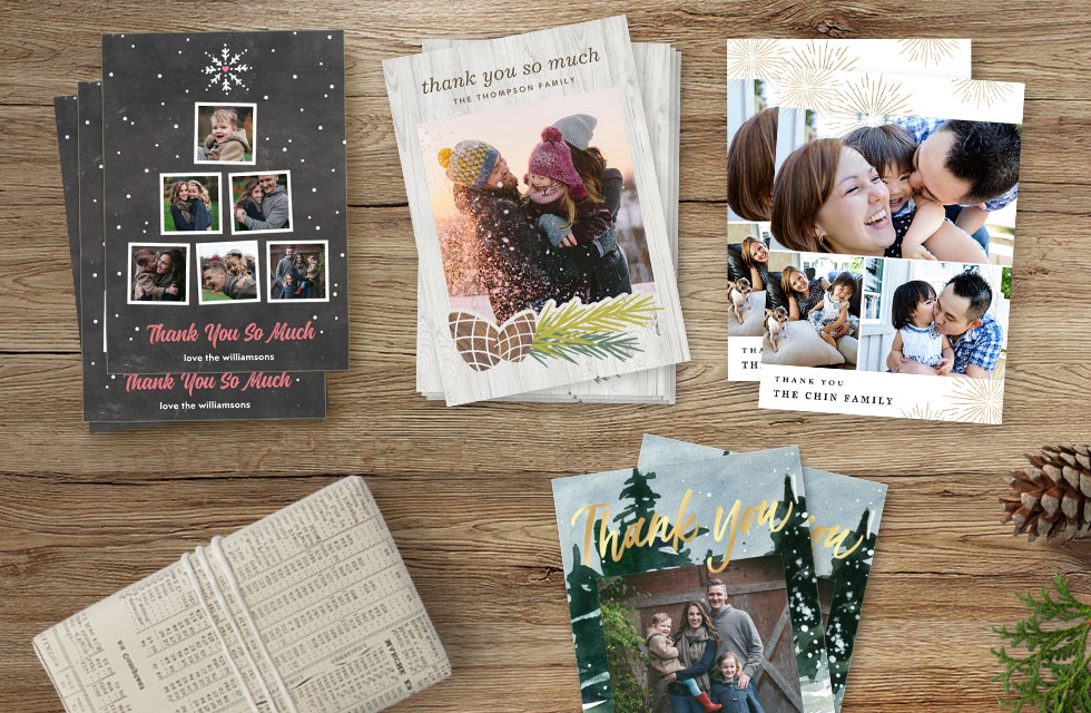 Sign off Christmas Holidays with Personalized Thank You Cards