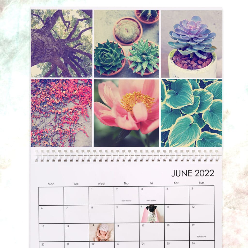 Print your instagram photos into a custom calendar photo grid 