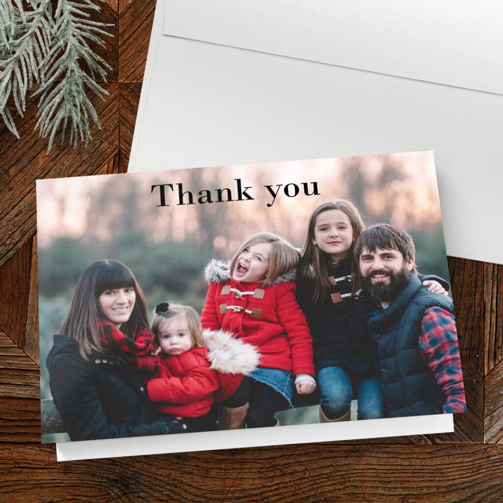 Personalised Photo Birthday/Christmas Thank you Cards x 12 with envs H1375 