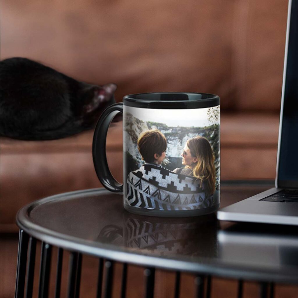 Customize Snapfish black mugs with pictures and text