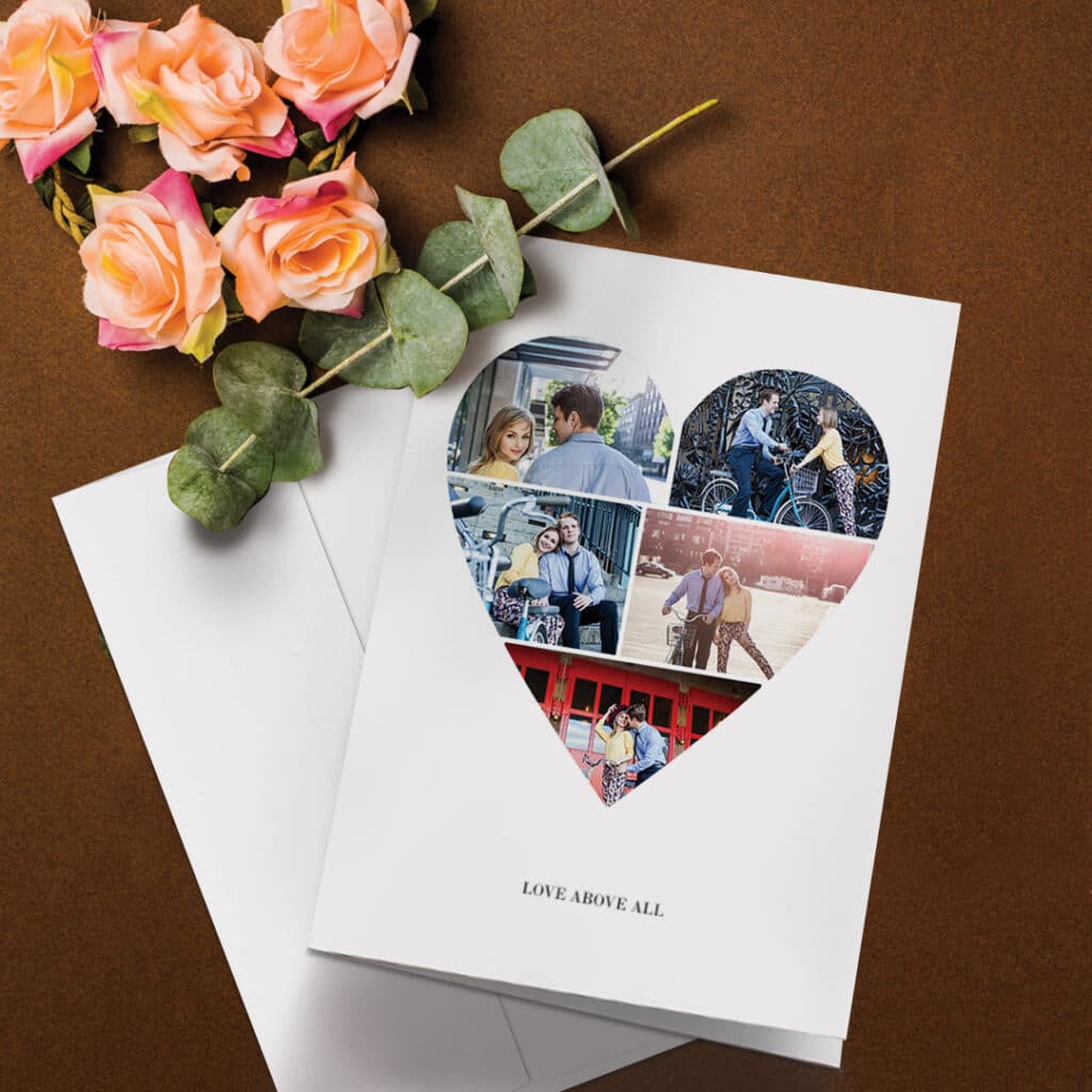 Photo Collage Love Heart Valentines Day Card