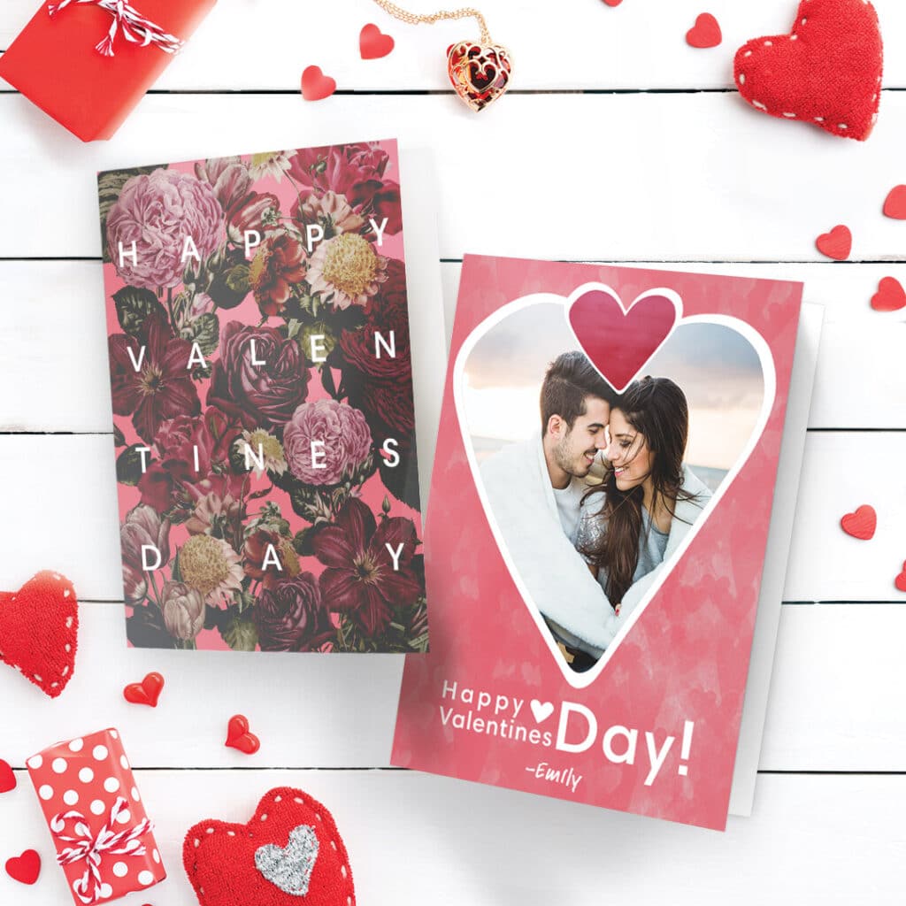New photo + non photo personalised Valentines Day Card designs
