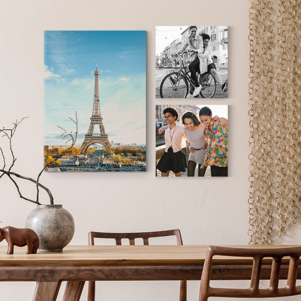 canvas prints over dining table