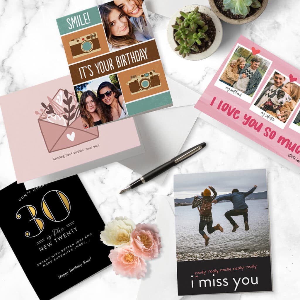 Personalise cards with custom sentiment and photos