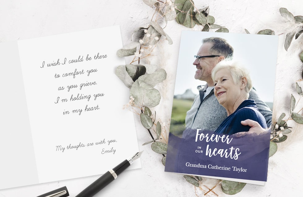 Customised sympathy cards with personalised printed messages of condolence - made with Snapfish