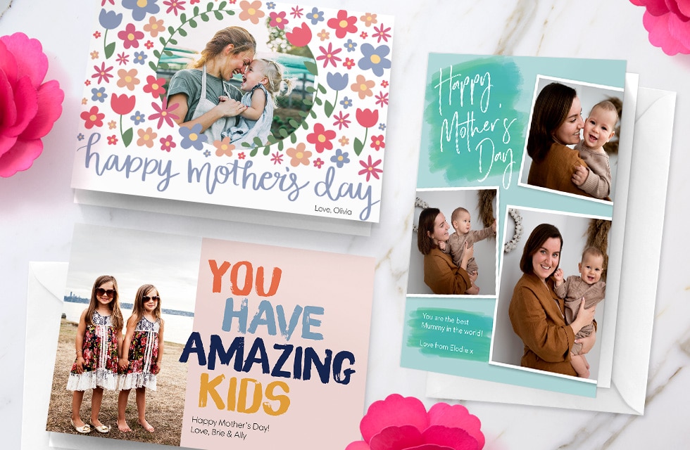 add photos to custom Mother's Day card designs and print with Snapfish