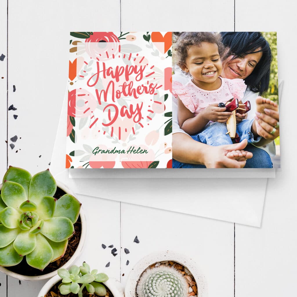 add photos to custom Mother's Day card designs and print with Snapfish