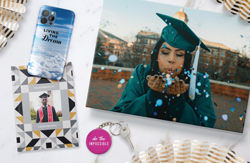Create affordable custom graduation gifts and cards in minutes with Snapfish