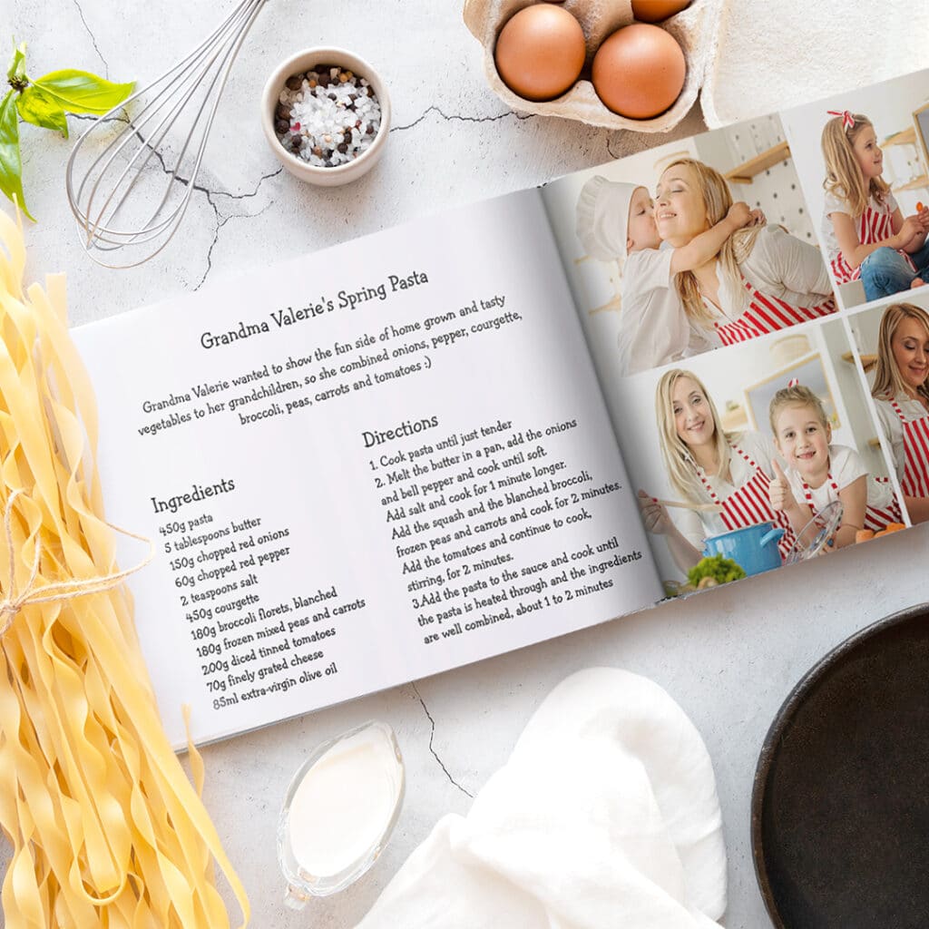 Créez des cadeaux tendance avec Snapfish comme ce livre de recettes de famille personnalisé avec des photos