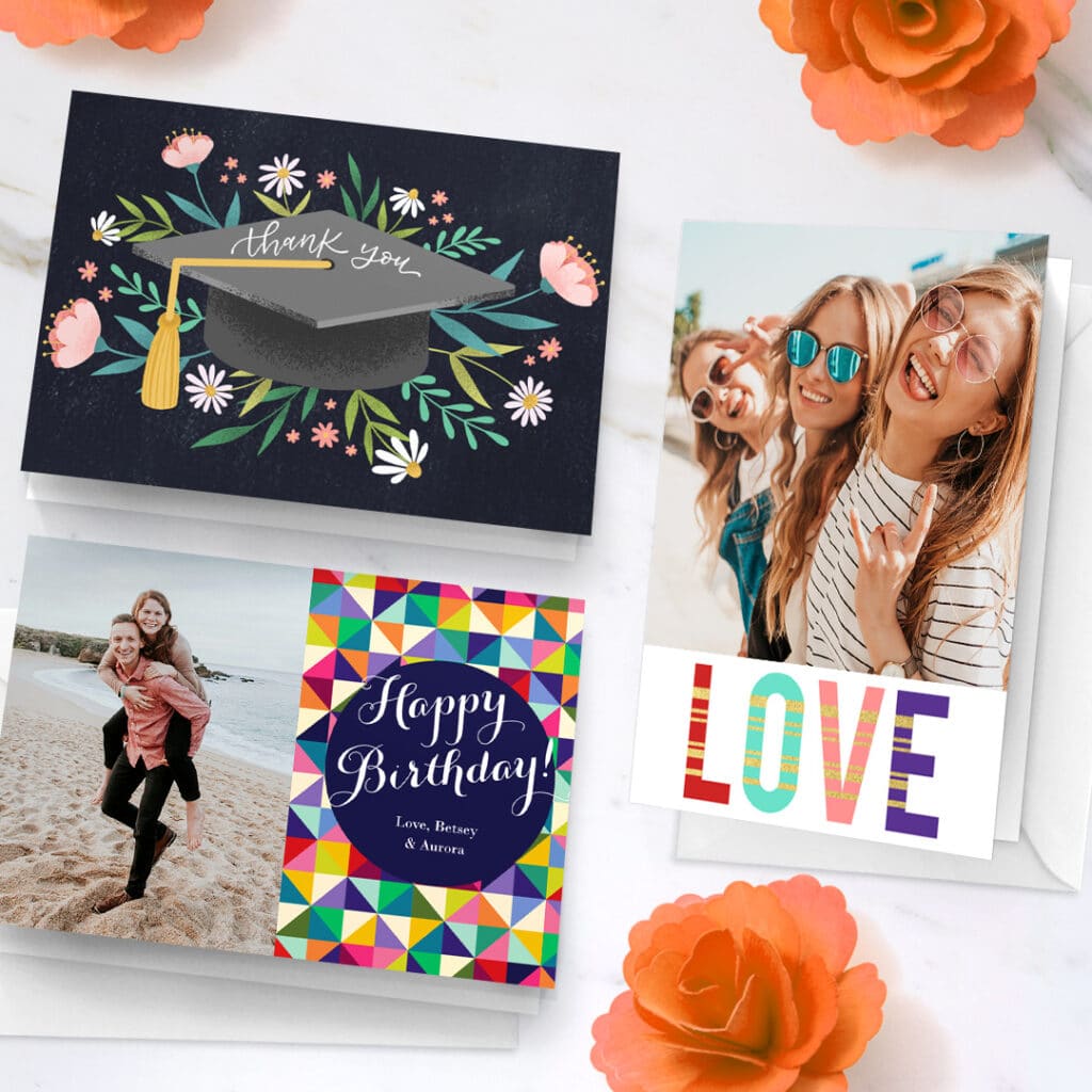 Customise greeting cards with photos using Snapfish