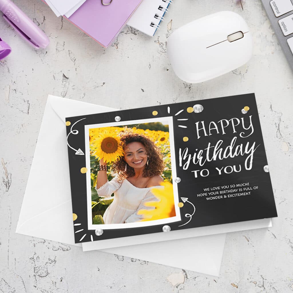 Custom greeting card, printed with photo
