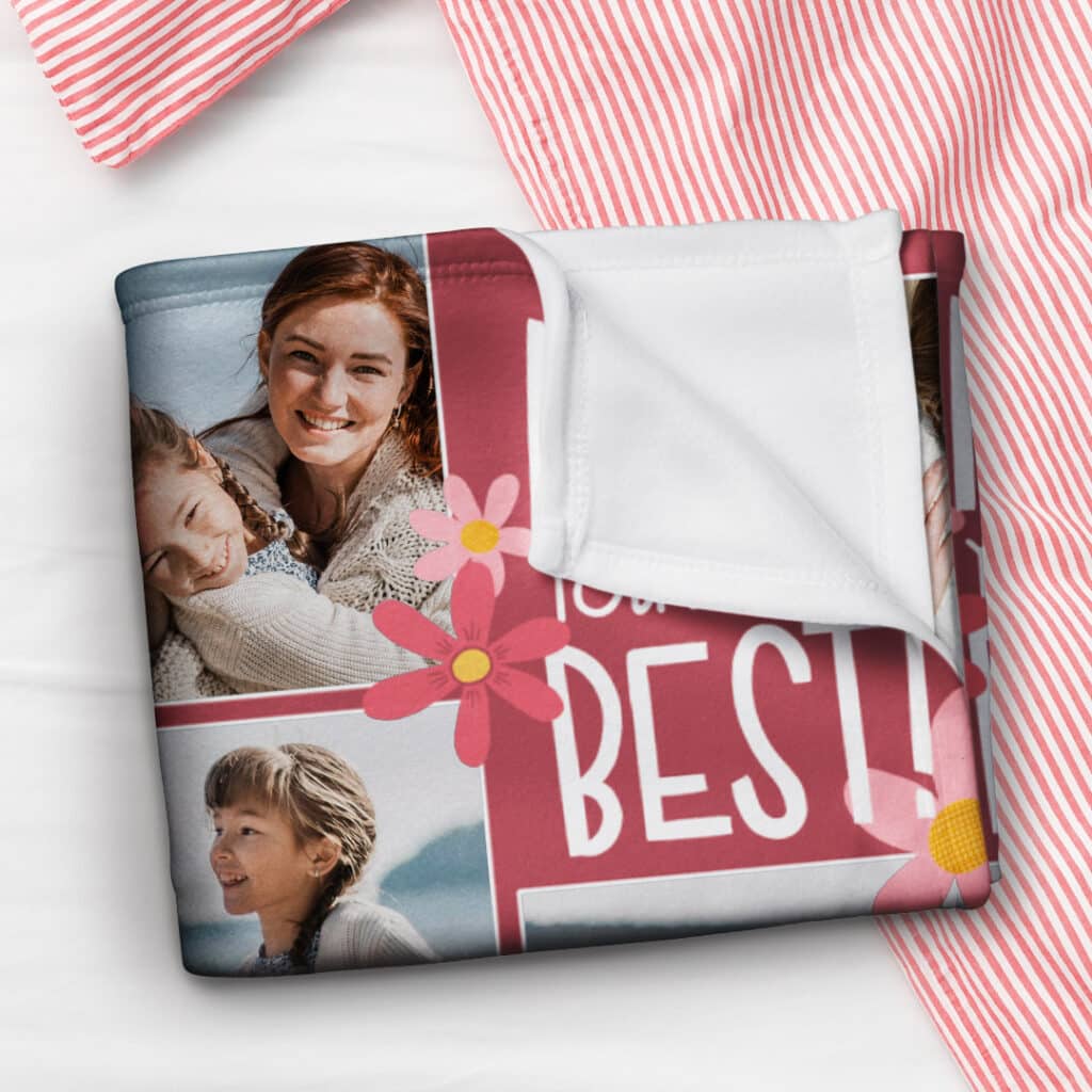 Plush Fleece Photo Blanket "Mum You're The Best"