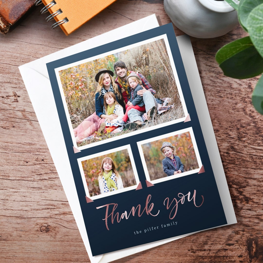 Special Metallic Foil Custom Thank You Cards Snapfish UK