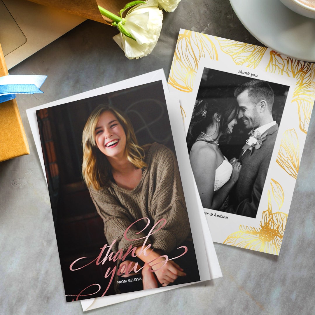 Special Metallic Foil Custom Thank You Cards Snapfish UK